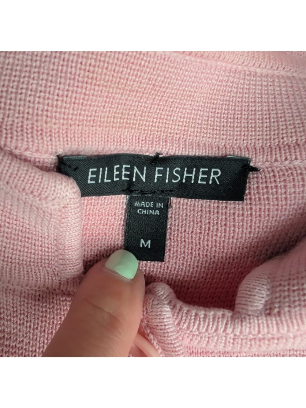 Eileen Fisher Pink Knit Tunic Cardigan Medium Mid Button - Picture 9 of 10